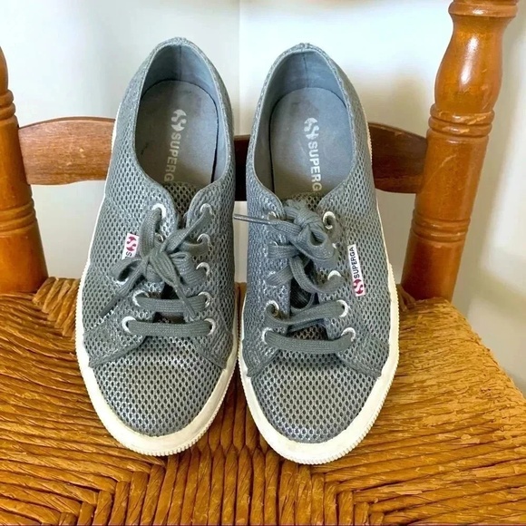 Superga Shoes 2750 Metallic Grey Silver Cotu Classic Sneakers 6.5 - Picture 2 of 13